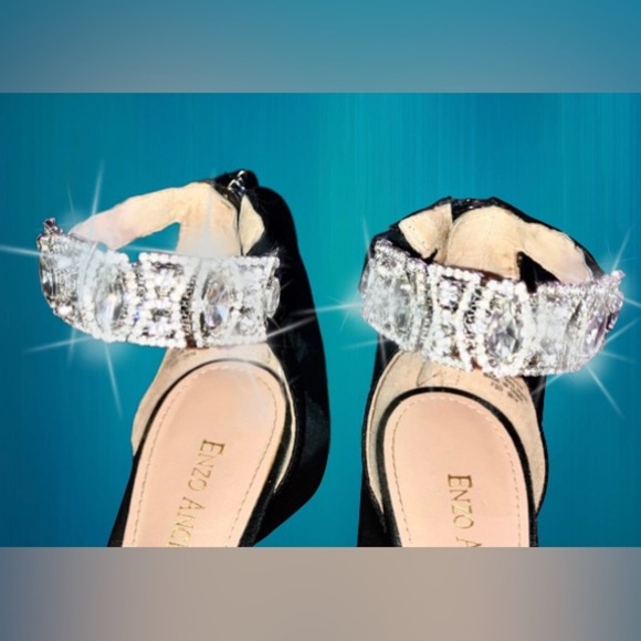 Enzo Angiolini, Rhinestone Nordia peep toe heels, sz 6M - Picture 7 of 8